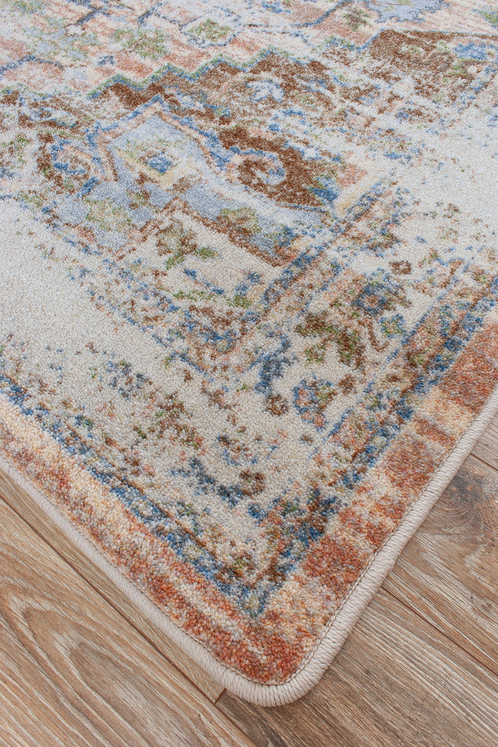 Persia Distressed Pastel Rug.Coastal Compass Home Decor