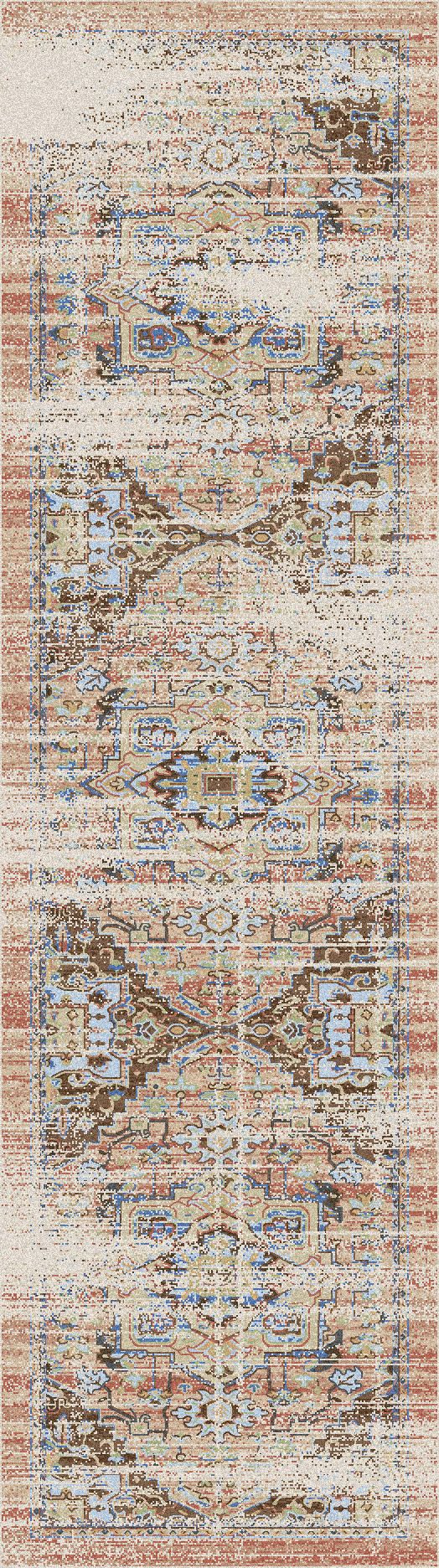 Persia Distressed Pastel Rug.Coastal Compass Home Decor