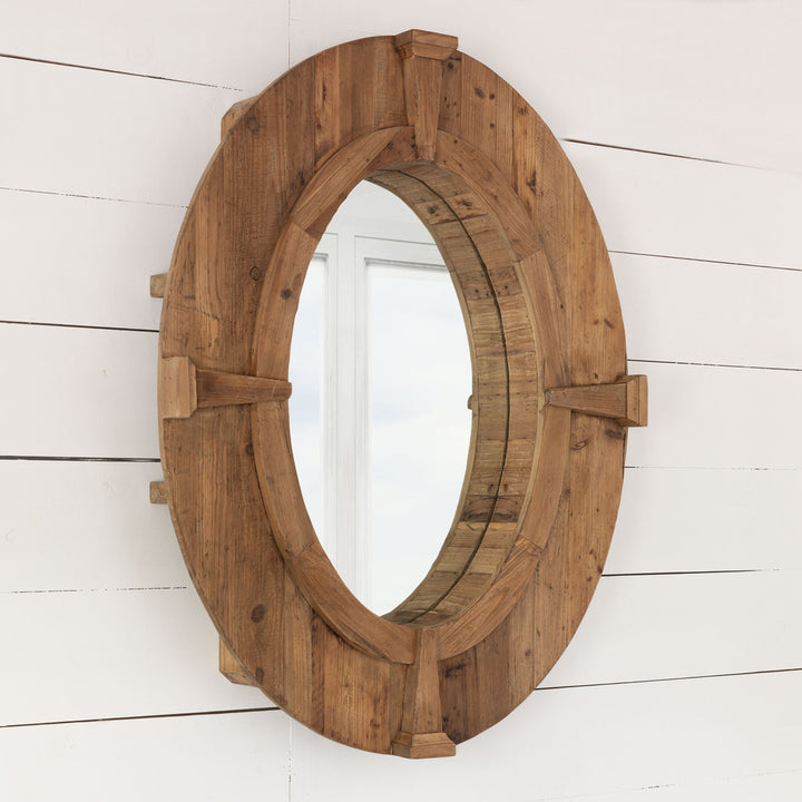 Natural Pine Window Frame Mirror • Coastal Compass Home Decor