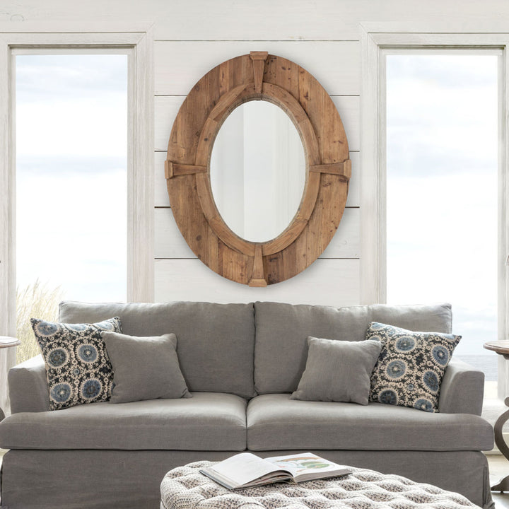 Natural Pine Window Frame Mirror • Coastal Compass Home Decor
