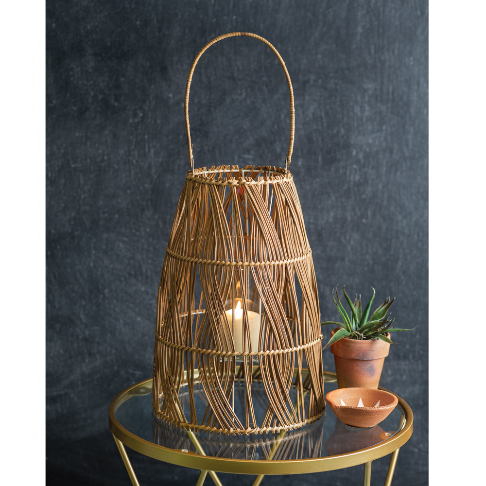 Rattan Bungalow Lantern • Coastal Compass Home Decor