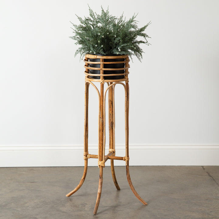 Rattan Plant Stand • Coastal Compass Home Decor