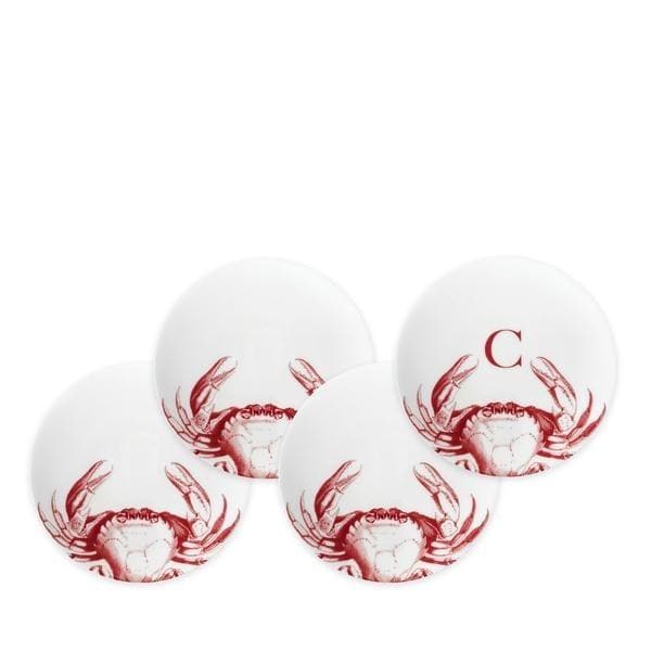 Red Crab Appetizer Plates | Coastal Compass Home Decor