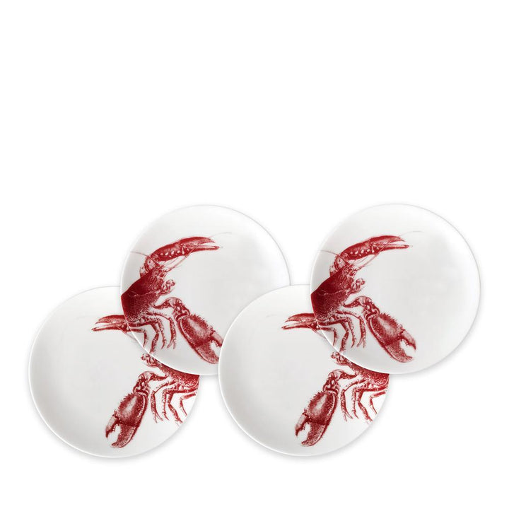 Red Lobster Appetizer Plate - Set of 4 - Coastal Compass Home Decor
