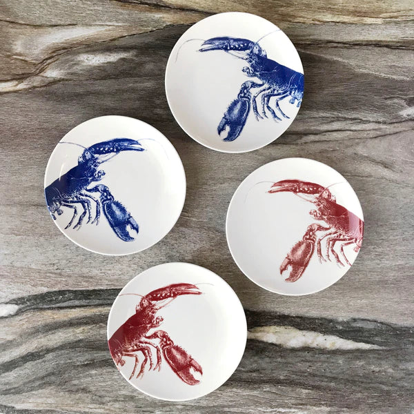Blue Lobster Appetizer Plates - Set/4 • Coastal Compass Home Decor