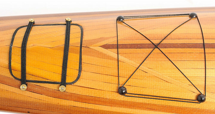 Rich Cedar Kayak Model Sculpture - Natural Rich Cedar - 49" Long - Coastal Compass Home Decor