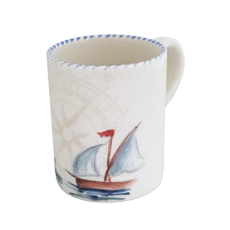 Sailboat Compass Mug - Set/3 | Coastal Compass Home Decor