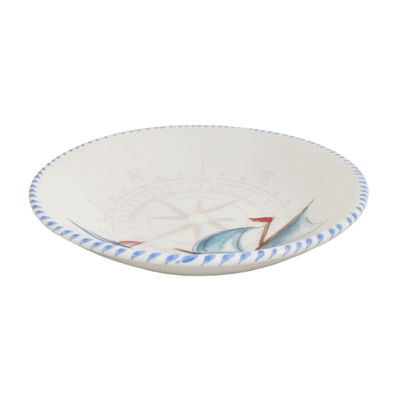 Sailboat Compass Soup Bowl - Set/6 | Coastal Compass Home Decor