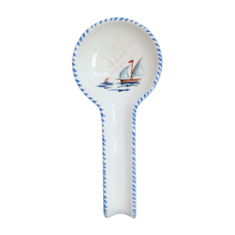 Sailboat Compass Spoon Rest | Coastal Compass Home Decor