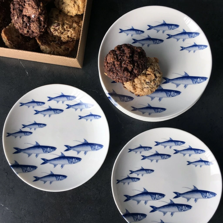 School of Fish Appetizer Plates - Coastal Compass Home Decor