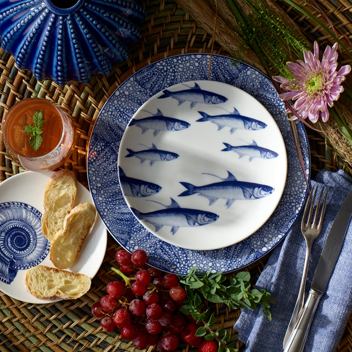 School of Fish Coupe Salad Plate - Coastal Compass Home Decor