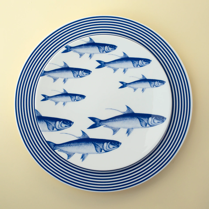 School of Fish Coupe Salad Plate - Coastal Compass Home Decor