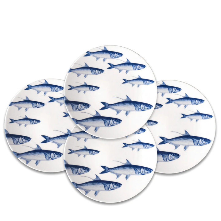 School of Fish Coupe Salad Plate - Coastal Compass Home Decor
