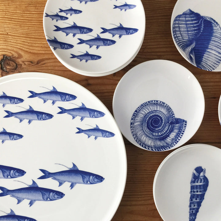 Blue Shells Appetizer Plate • Coastal Compass Home Decor