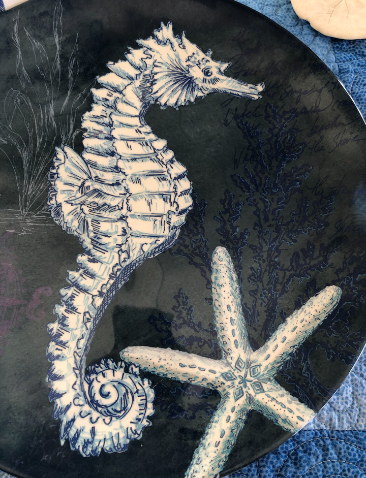 Deep Blue Sea Oceanic Dinner Plate - Set of 4 | Coastal Compass
