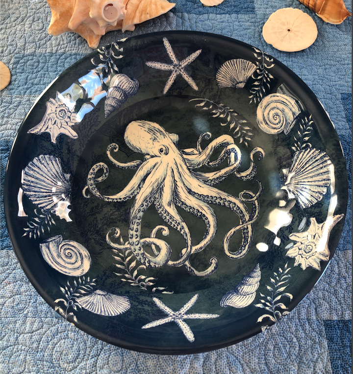 Deep Blue Sea Oceanic Large Serving Bowl  | Coastal Compass
