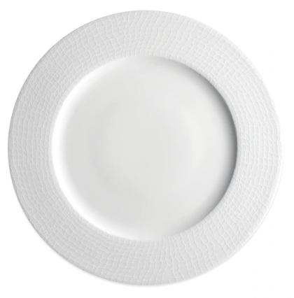 Catch White Rimmed Dinner Plate