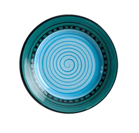 Blue/Green Carousel Salad Plate • Coastal Compass Home Decor