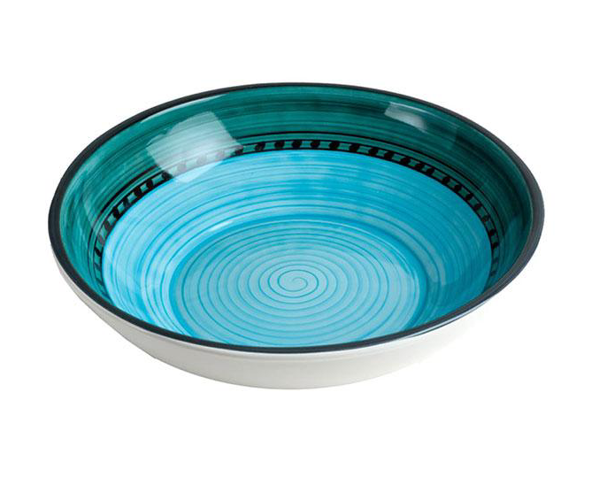 Blue/Green Carousel Extra Large Serving Bowl • Coastal Compass Home Decor