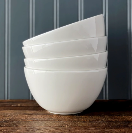 White Grace Tall Cereal Bowl • Coastal Compass Home Decor