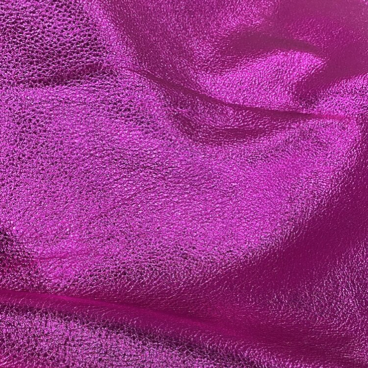 Rio Hot Pink Metallic Leather • Coastal Compass Home Decor