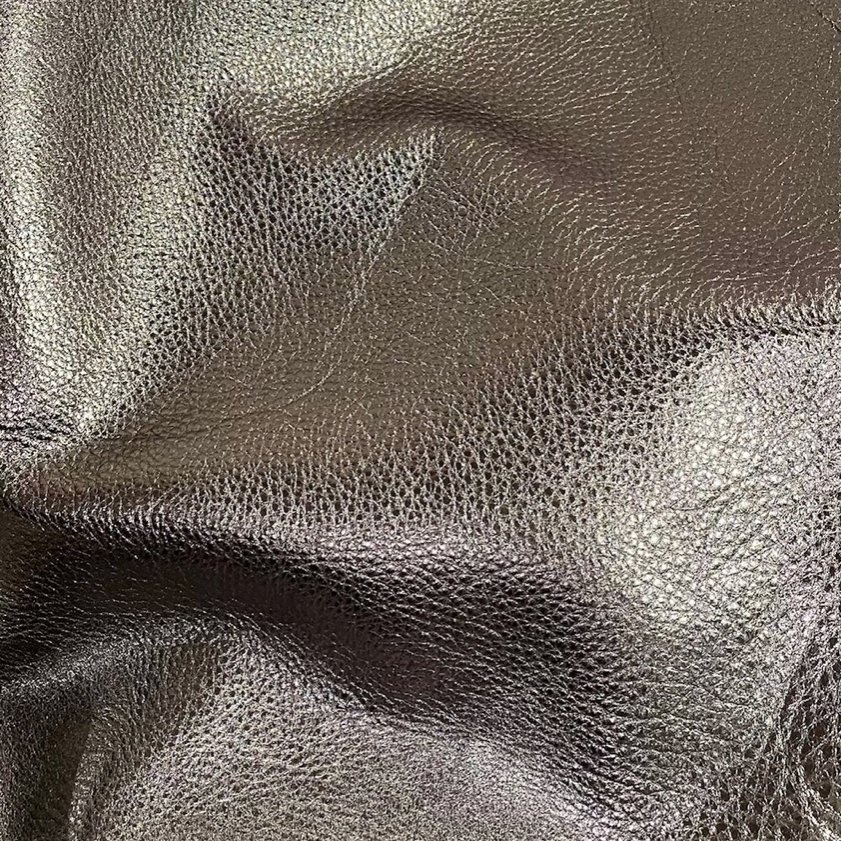 Rio Pewter Metallic Leather • Coastal Compass Home Decor