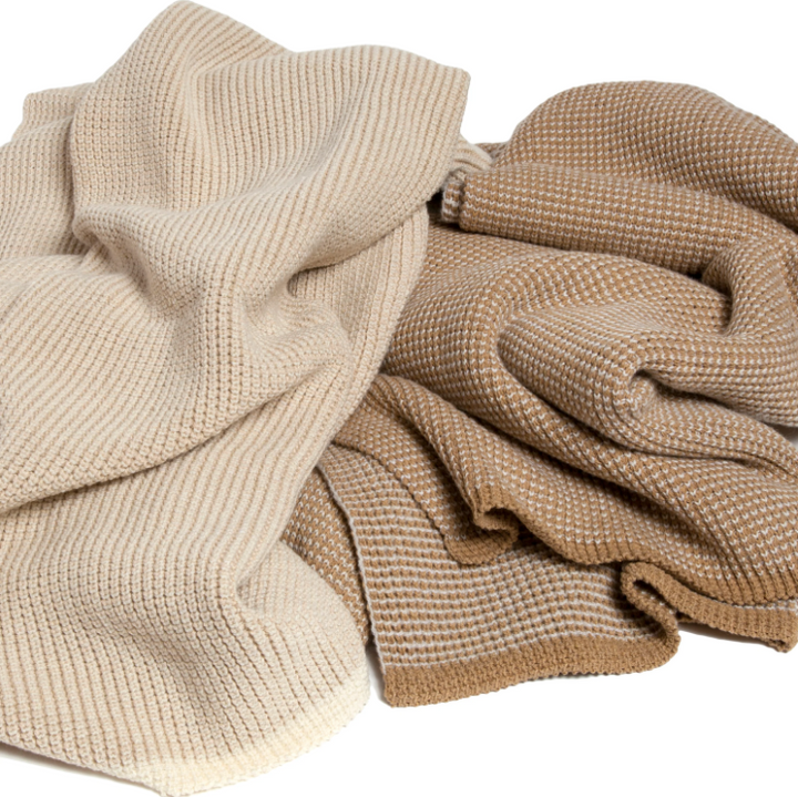 Eco Wool Cardigan Throw Blanket • Coastal Compass Home Decor