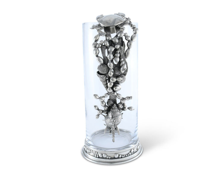 Marine Life Pewter & Glass Pitcher - The Coastal Compass Home Decor