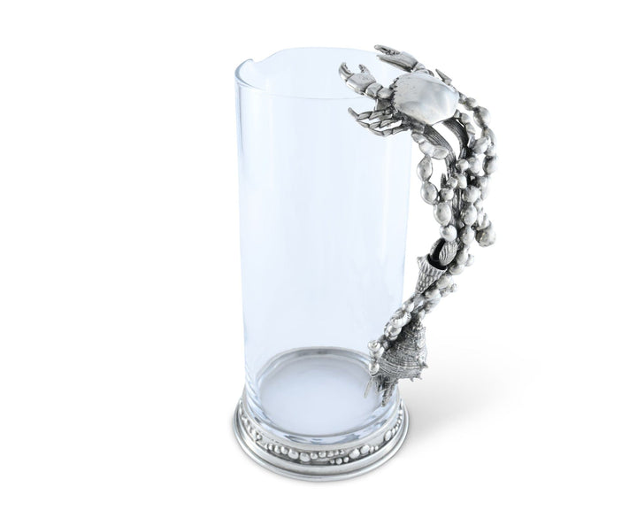 Marine Life Pewter & Glass Pitcher - The Coastal Compass Home Decor