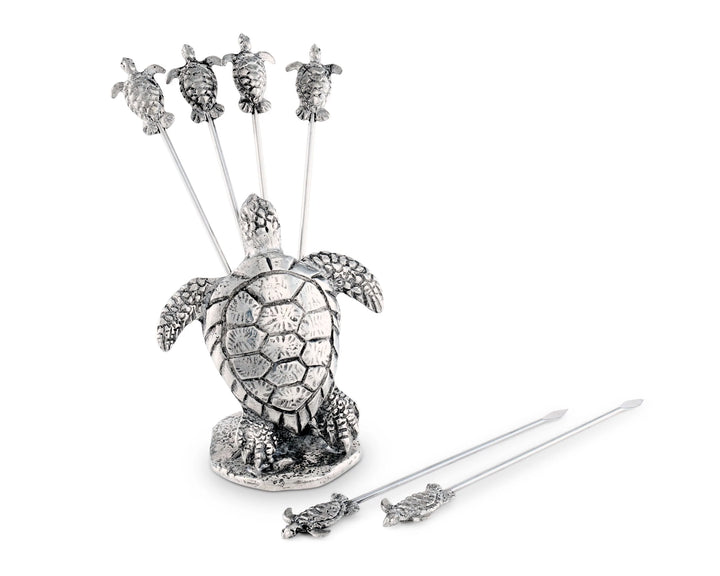 Sea Turtle Cheese Pick Set | Coastal Compass Home Decor