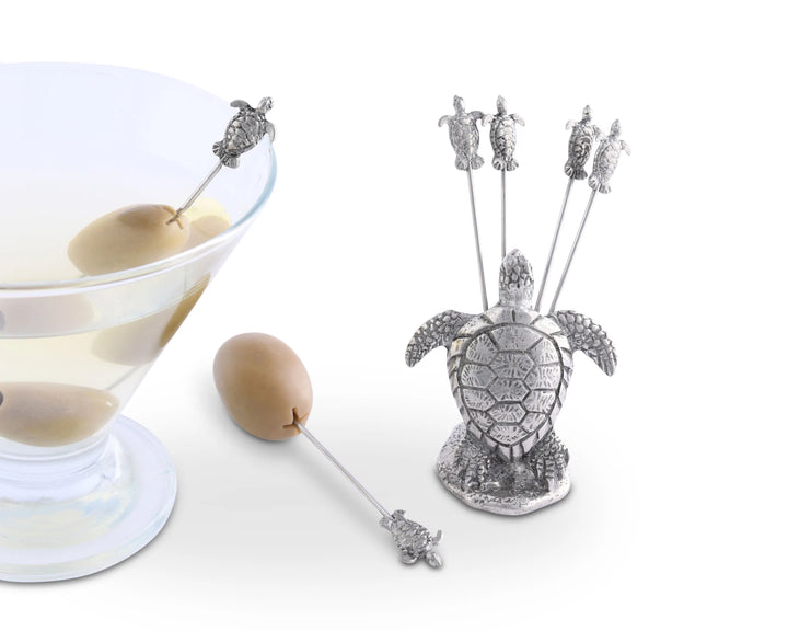Sea Turtle Cheese Pick Set | Coastal Compass Home Decor