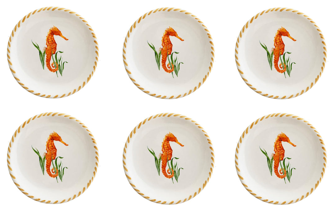 Seahorse Watercolor Small Plate Set | Coastal Compass Home Decor