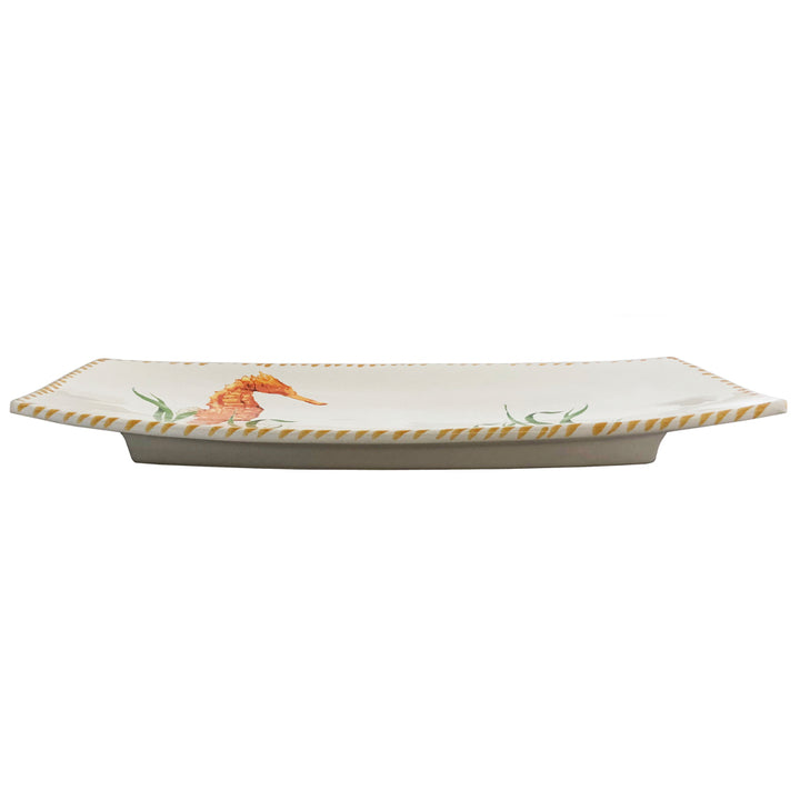 Seahorse Watercolor Rectangular Platter | Coastal Compass Home Decor