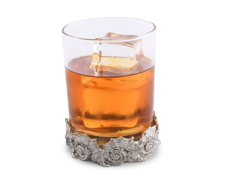 Shell Wreath Double Old Fashioned Glass - The Coastal Compass Home Decor