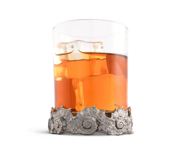 Shell Wreath Double Old Fashioned Glass Set - The Coastal Compass Home Decor