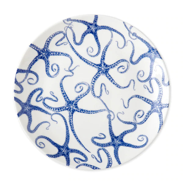 Starfish Blue Coupe Dinner Plate • Coastal Compass Home Decor