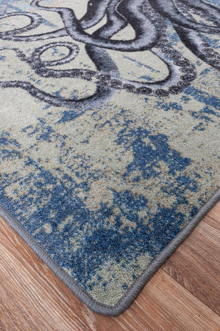 Blissful Blue Octopus Area Rug - The Coastal Compass Home Decor