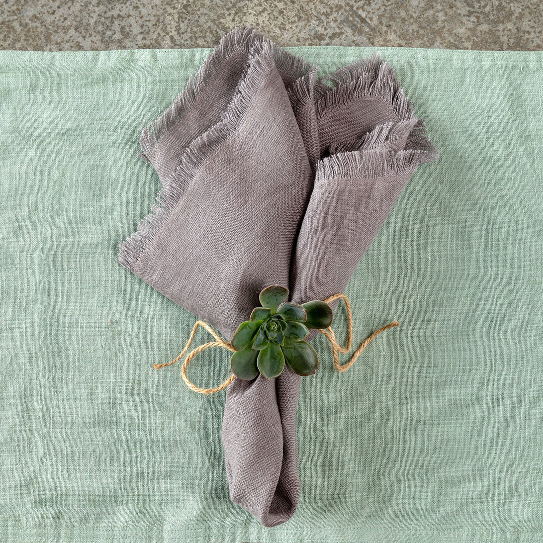 Taupe Linen Napkin Set/6 • Coastal Compass Home Decor