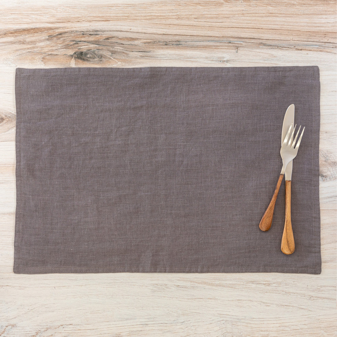 Taupe Linen Placemat Set/6 • Coastal Compass Home Decor