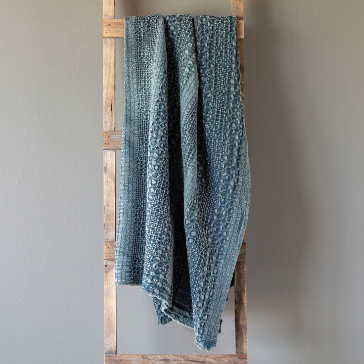 Teal Waffle Weave Throw Blanket • Coastal Compass Home Decor