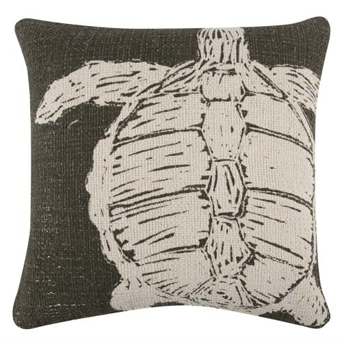 Turtle Sketch Throw Pillow • Coastal Compass Home Decor