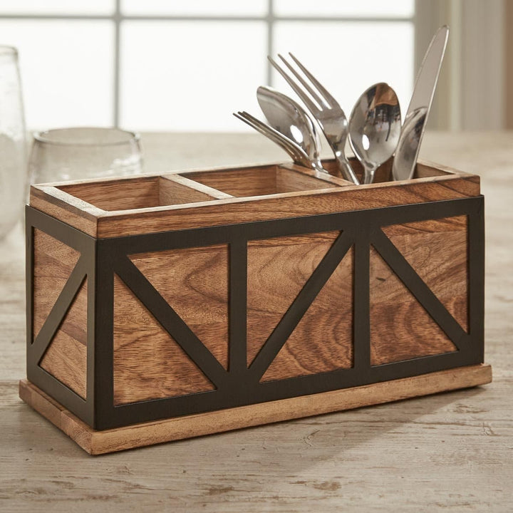 Urban Wood Utensil Organizer - Coastal Compass Home Decor
