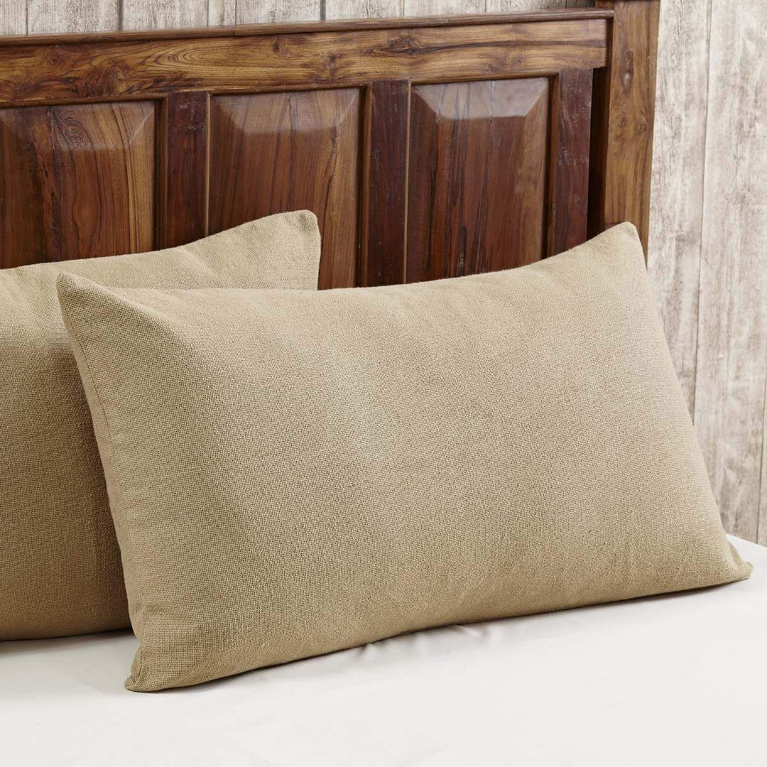 Burlap Natural King Pillow Sham - Coastal Compass Home Decor