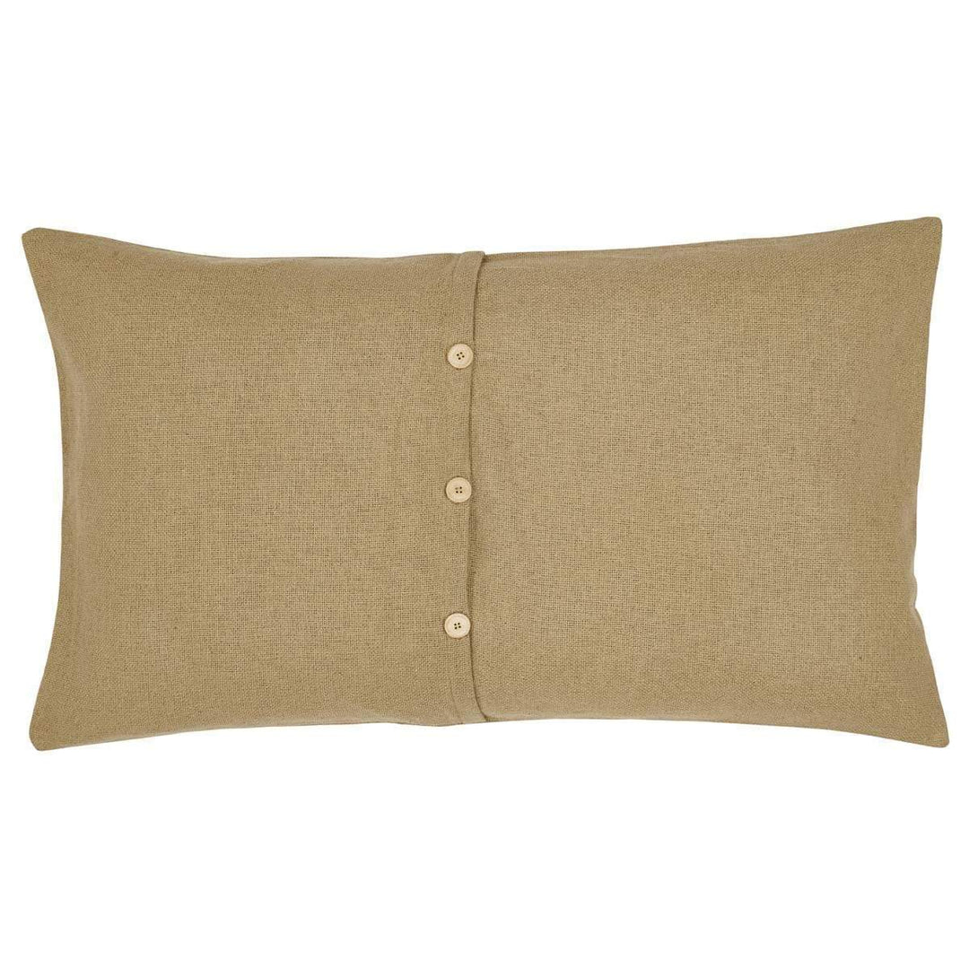 Burlap Natural King Pillow Sham Reverse - Coastal Compass Home Decor