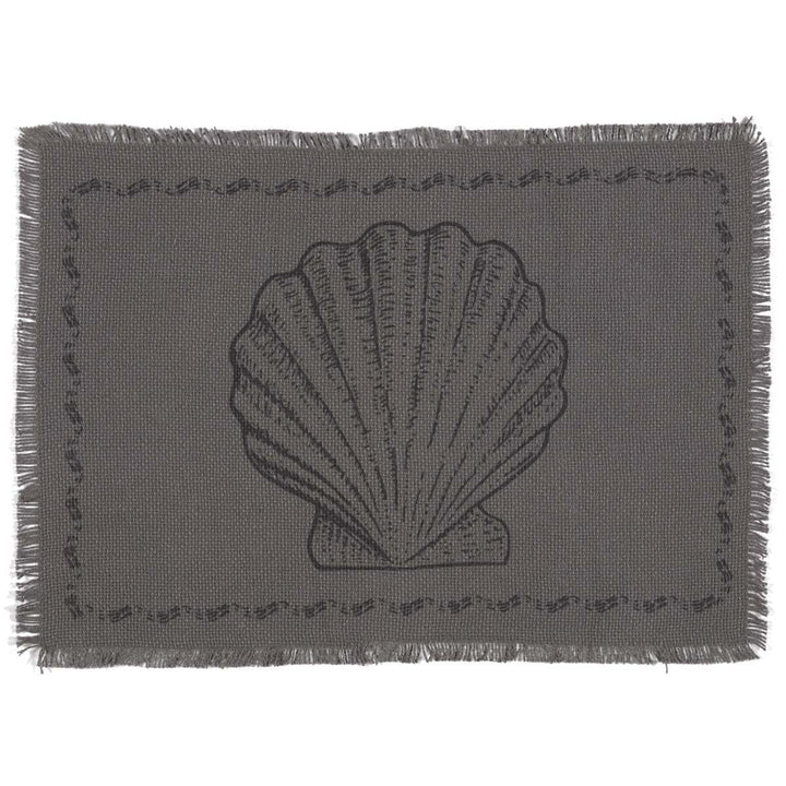 Sandy Grey Burlap Placemat Set of 6 | Coastal Compass Home Decor