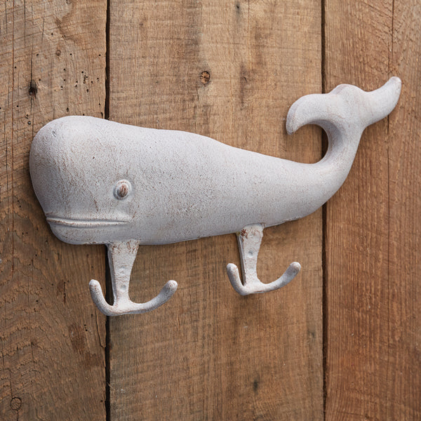 Whale Cast Iron Wall Hooks • Coastal Compass Home Decor