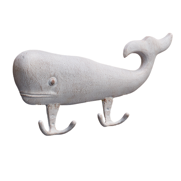 Whale Cast Iron Wall Hooks • Coastal Compass Home Decor