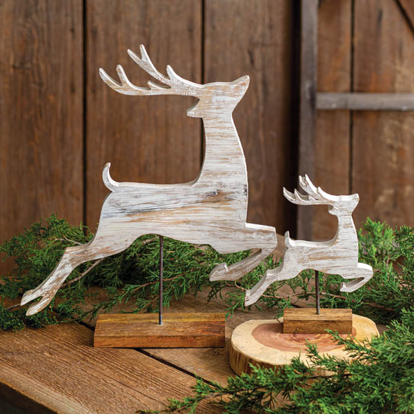 Wooden Reindeer Set/2 | Coastal Compass Home Decor