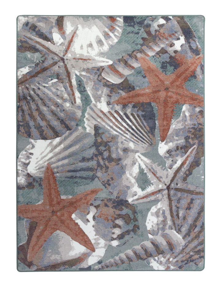Beach Shells Coastal Rug - Made in the USA - The Coastal Compass Home Decor
