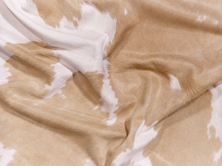 Beige & White Cowhide Rug detail - The Coastal Compass Home Decor